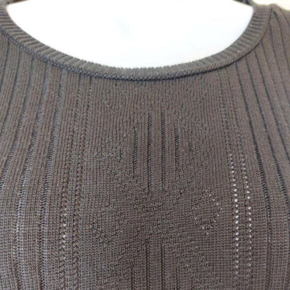 Black Short Sleeve Acrylic Knit Shirt XL - Picture 3 of 3